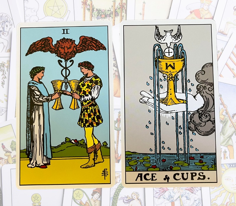 ace of cups and two of cups together